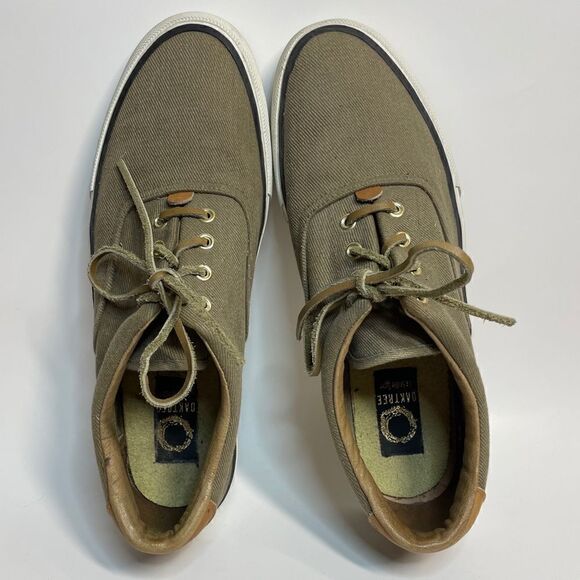 Oaktree Men’s Canvas Leather Low Top Boat Shoe Sneakers - Picture 4 of 10